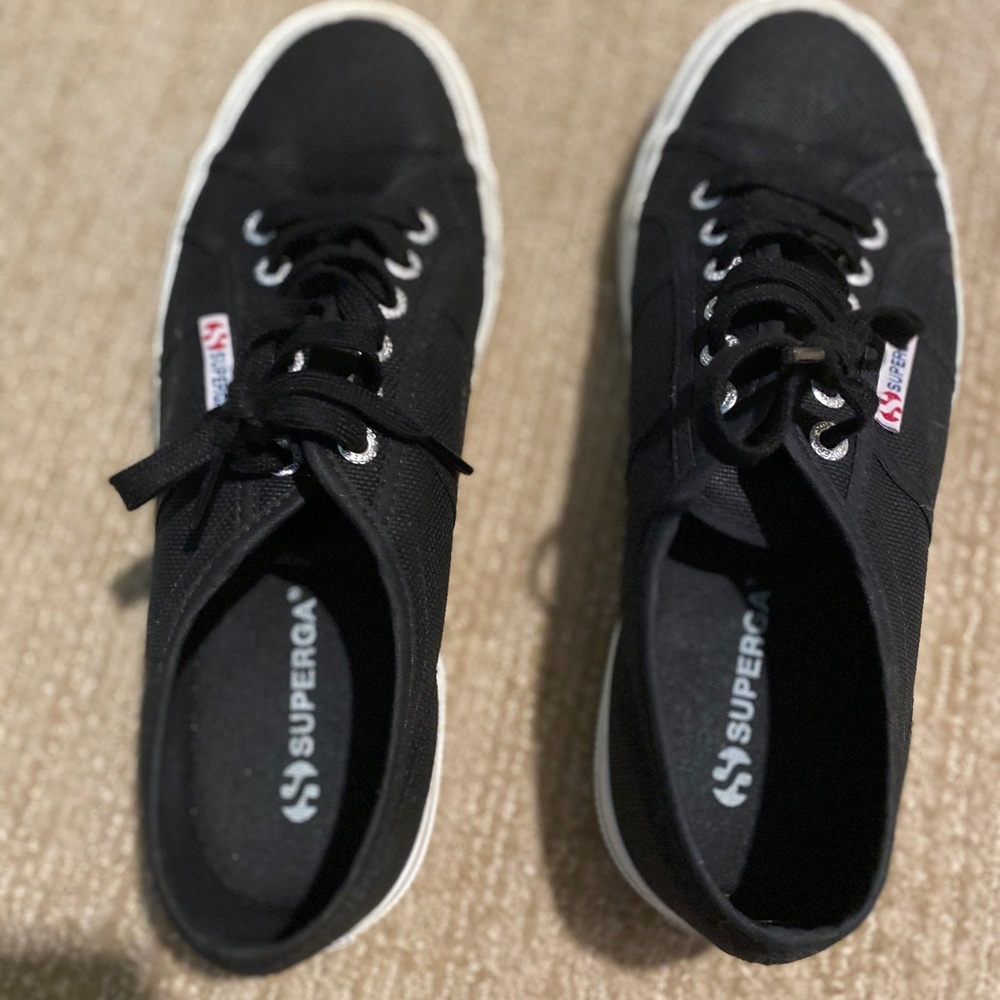 Superga black canvas sneakers